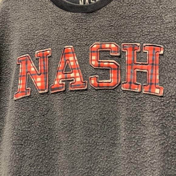 NASH COLLECTION GINGHAM PLAID SWEATSHIRT GRAY WOMENS SMALL - Picture 3 of 5